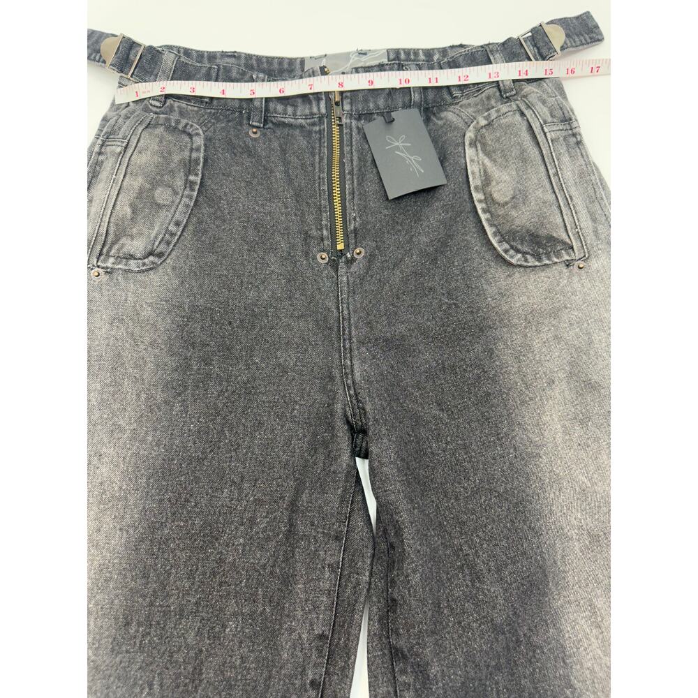 NWT Fine Culture Two-Tone Denim Jeans Men’s S (W28 L32) Black Wide Baggy Street - Picture 9 of 9